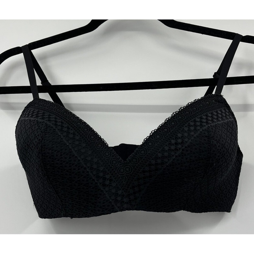 Maidenform One Fab Fit Black Wire Free Bra Size 36C Style 02213B Lace Overlay